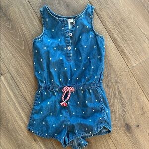 2T denim stars romper